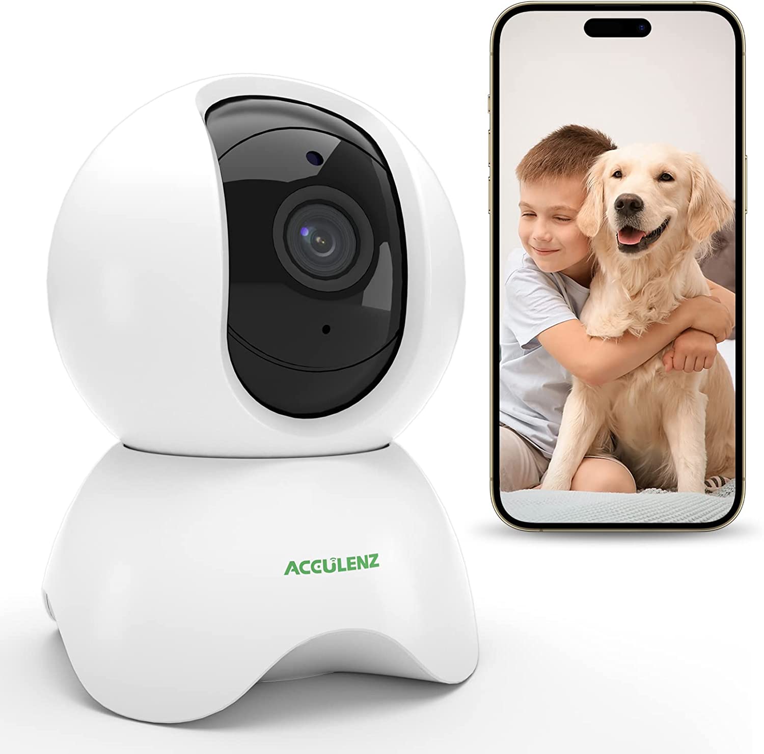 Caméra Surveillance 2.4GHz WiFi Interieur, Babyphone Caméra Bébé